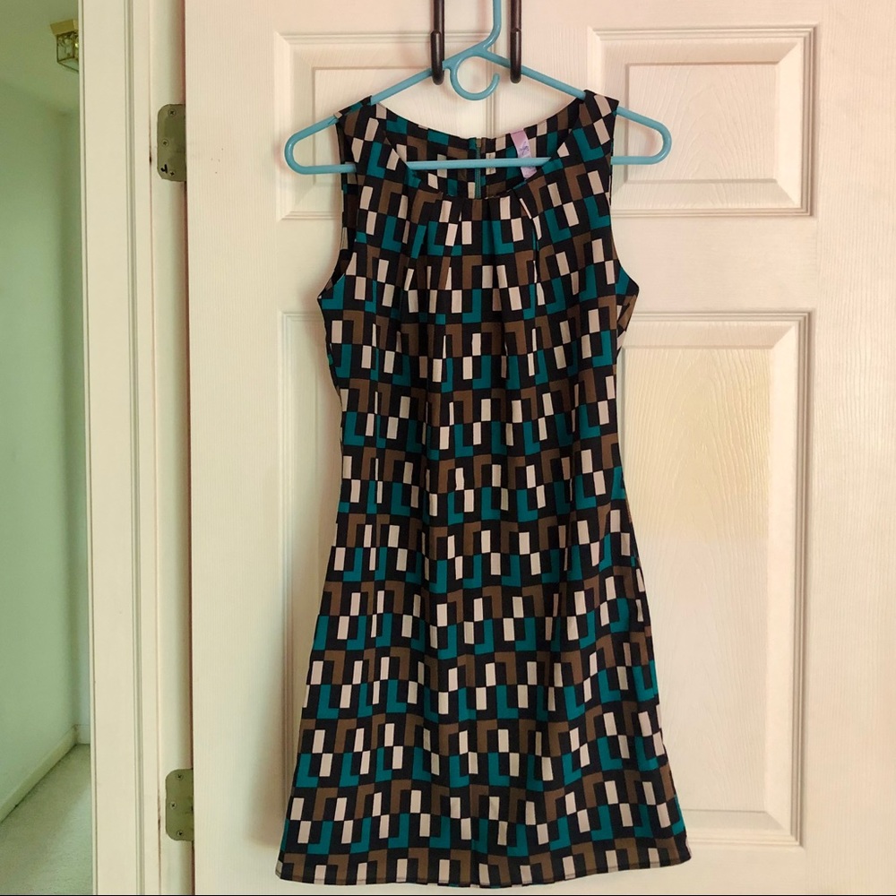 Francesca’s mod print shift dress Sz Small